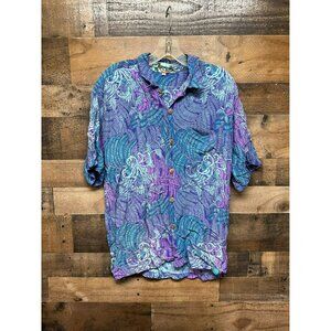 VTG Rainbow Jo Men's Short Sleeve Button Up Size Small‎
